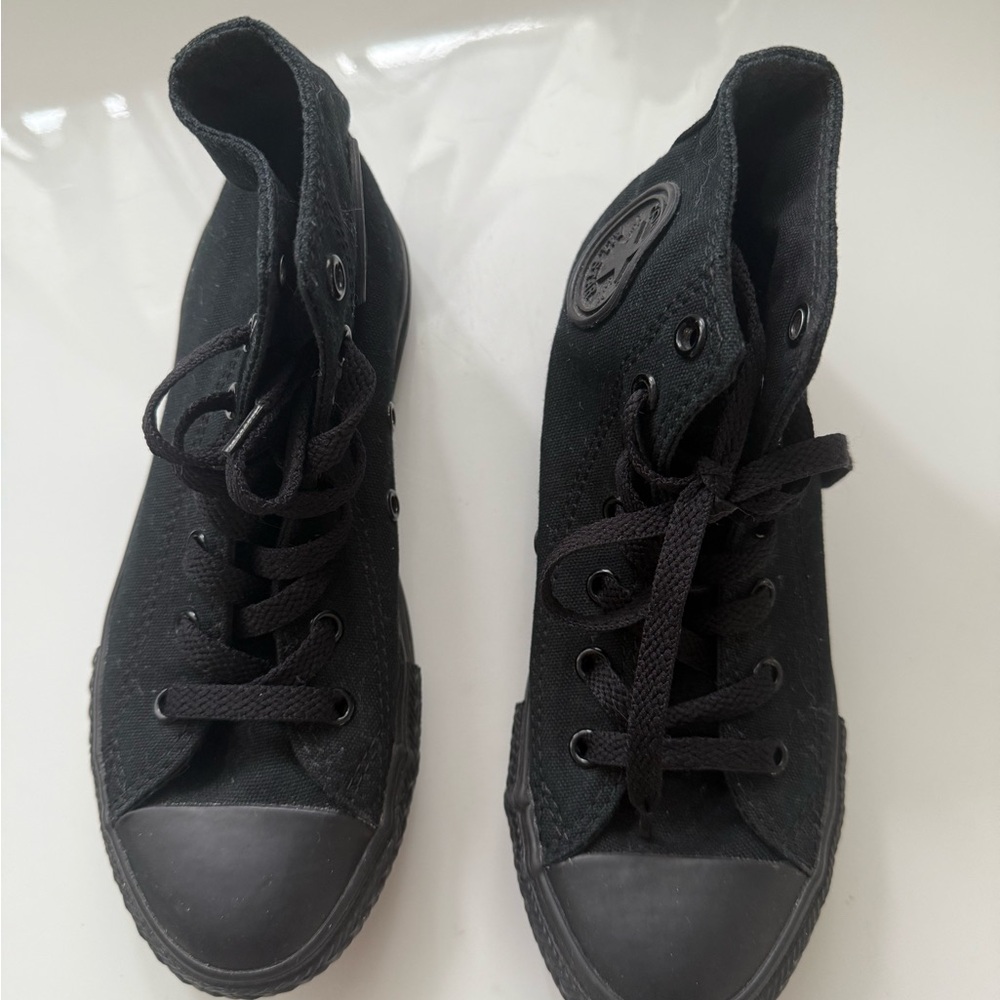 Stylish Black Kids High-Top Sneakers